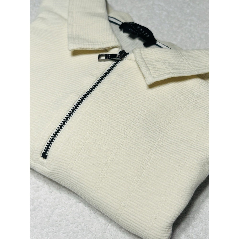 Ted Baker Short Sleeve 1/4 Zip 100% Cotton Textured Knit Shirt. Size 6 (2XL)